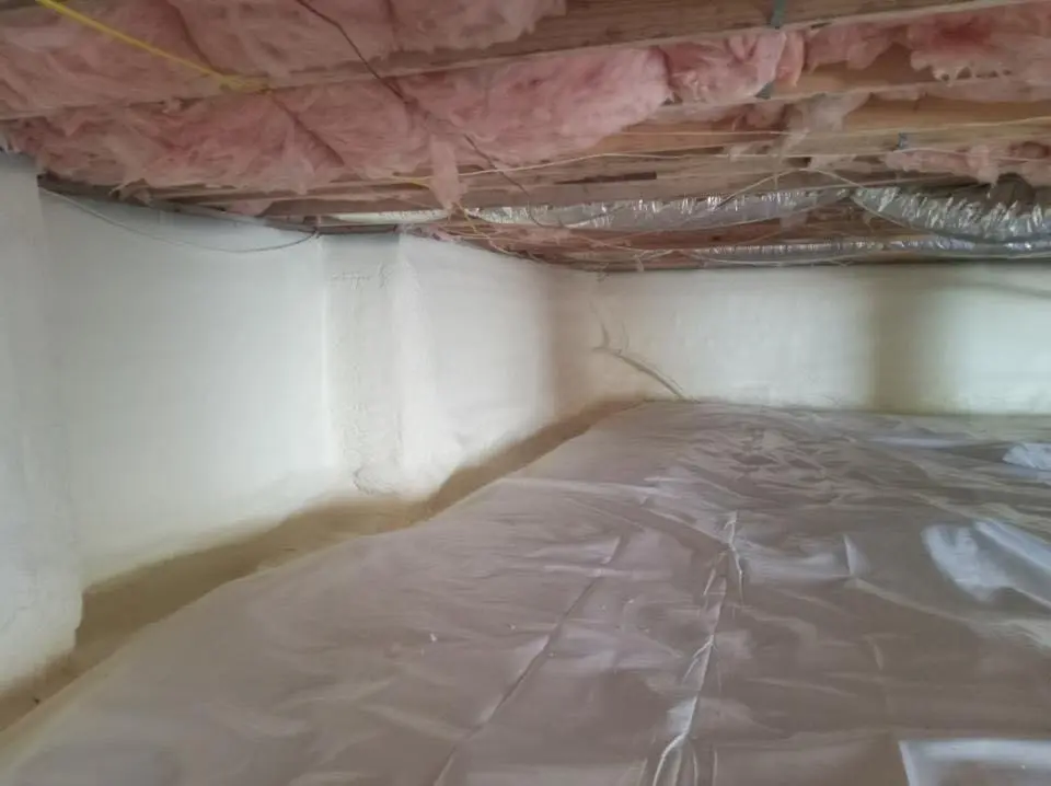 Crawl space encapsulation with closed-cell spray foam for Attic Insulation in Lower Makefield